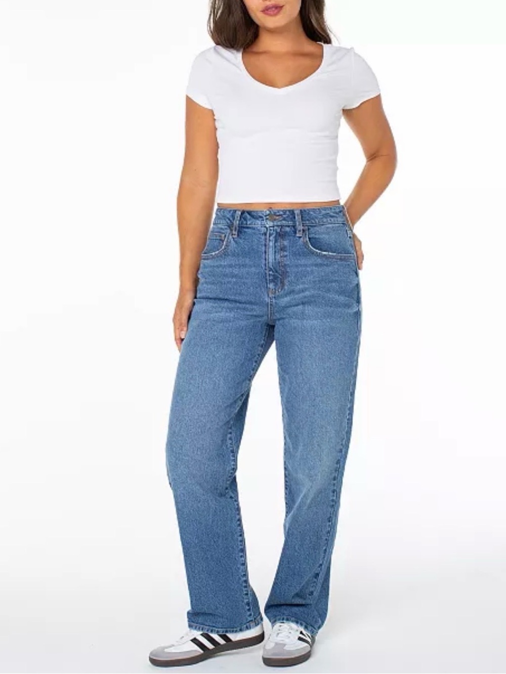 Celebrity Pink Straight Leg Jeans in Medium Blue Wash